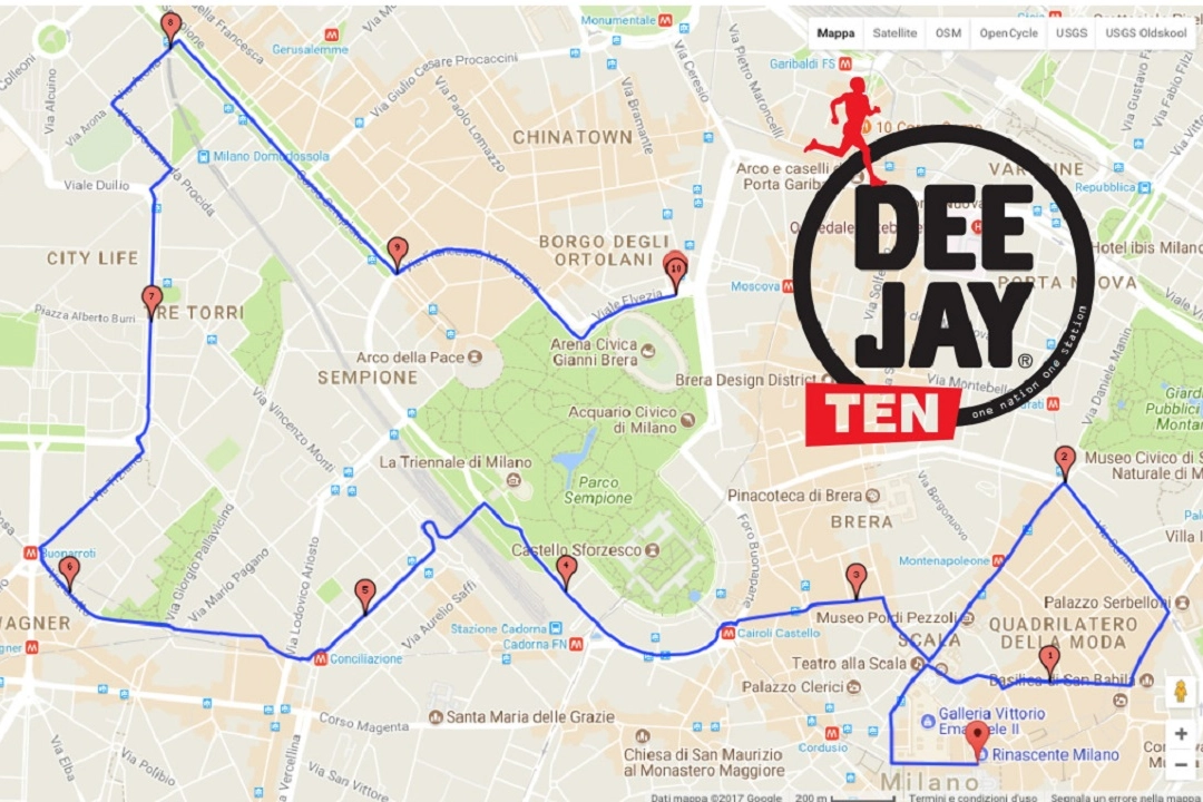 Deejay Ten il percorso da 10 km