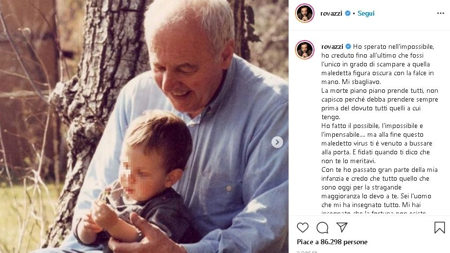Fabio Rovazzi bambino con il nonno (Instagram)