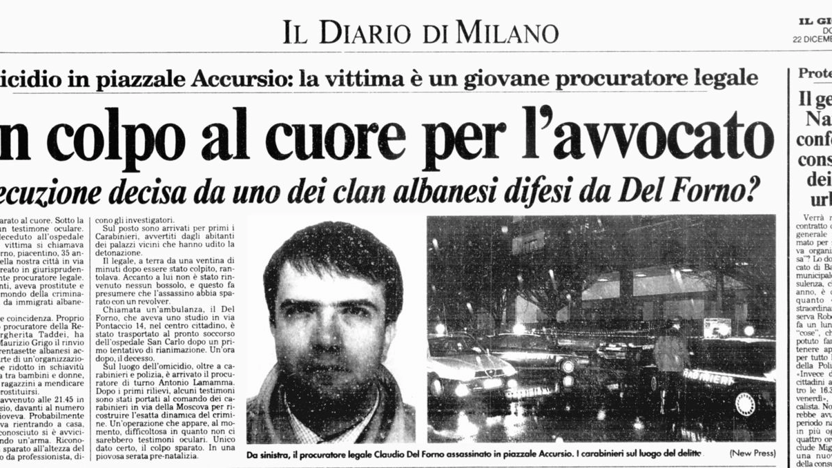 la notizia sul Giorno dell’assassinio di Claudio Del Forno