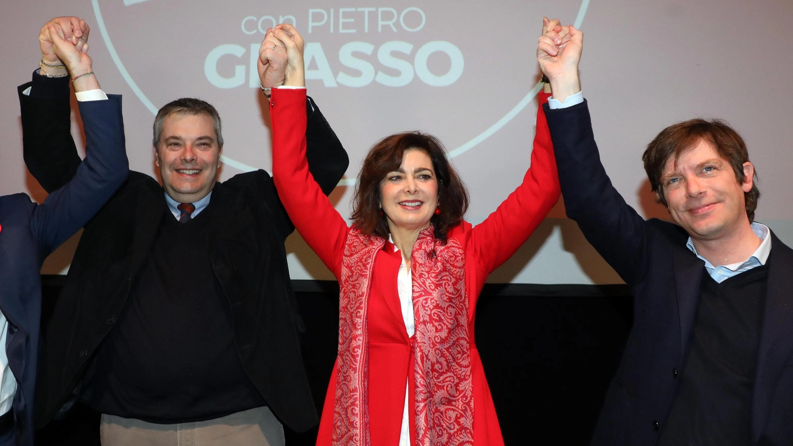 Onofrio Rosati, la presidente della Camera Laura Boldrini e Giuseppe Civati 
