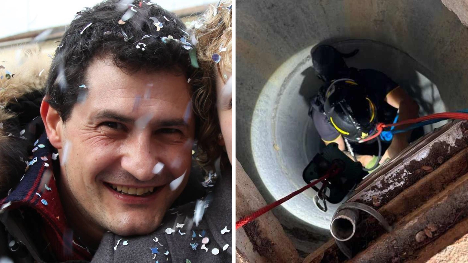 Gianfranco Corso (a sinistra) è stato recuperato insieme al collega dai vigili del fuoco