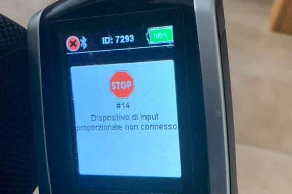 Il display della carrozzina fuori uso