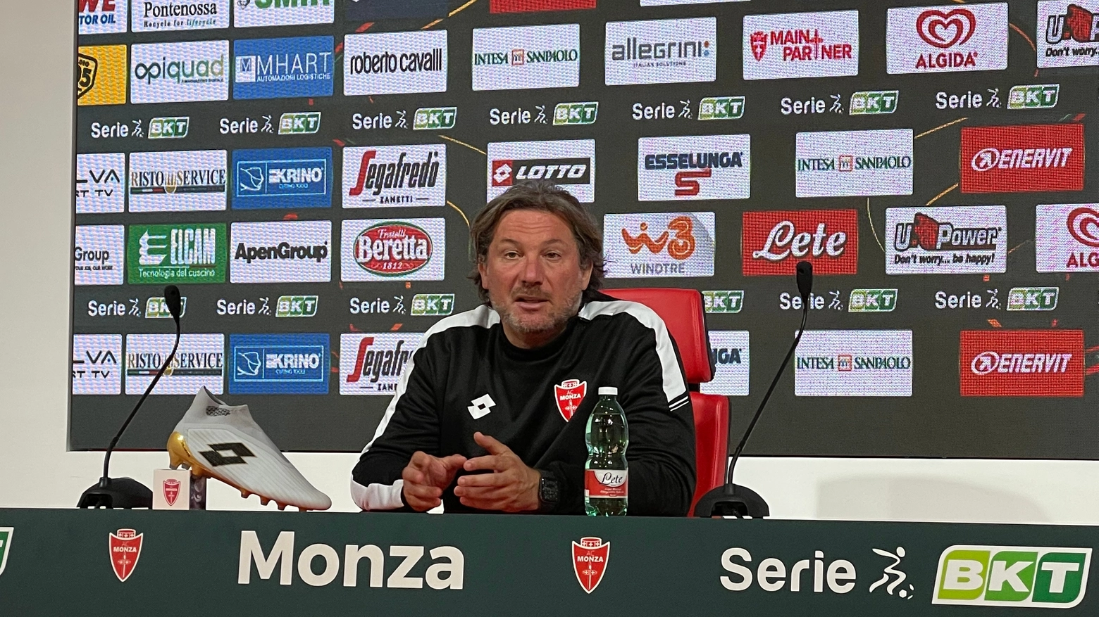 Giovanni Stroppa, tecnico del Monza, in conferenza stampa