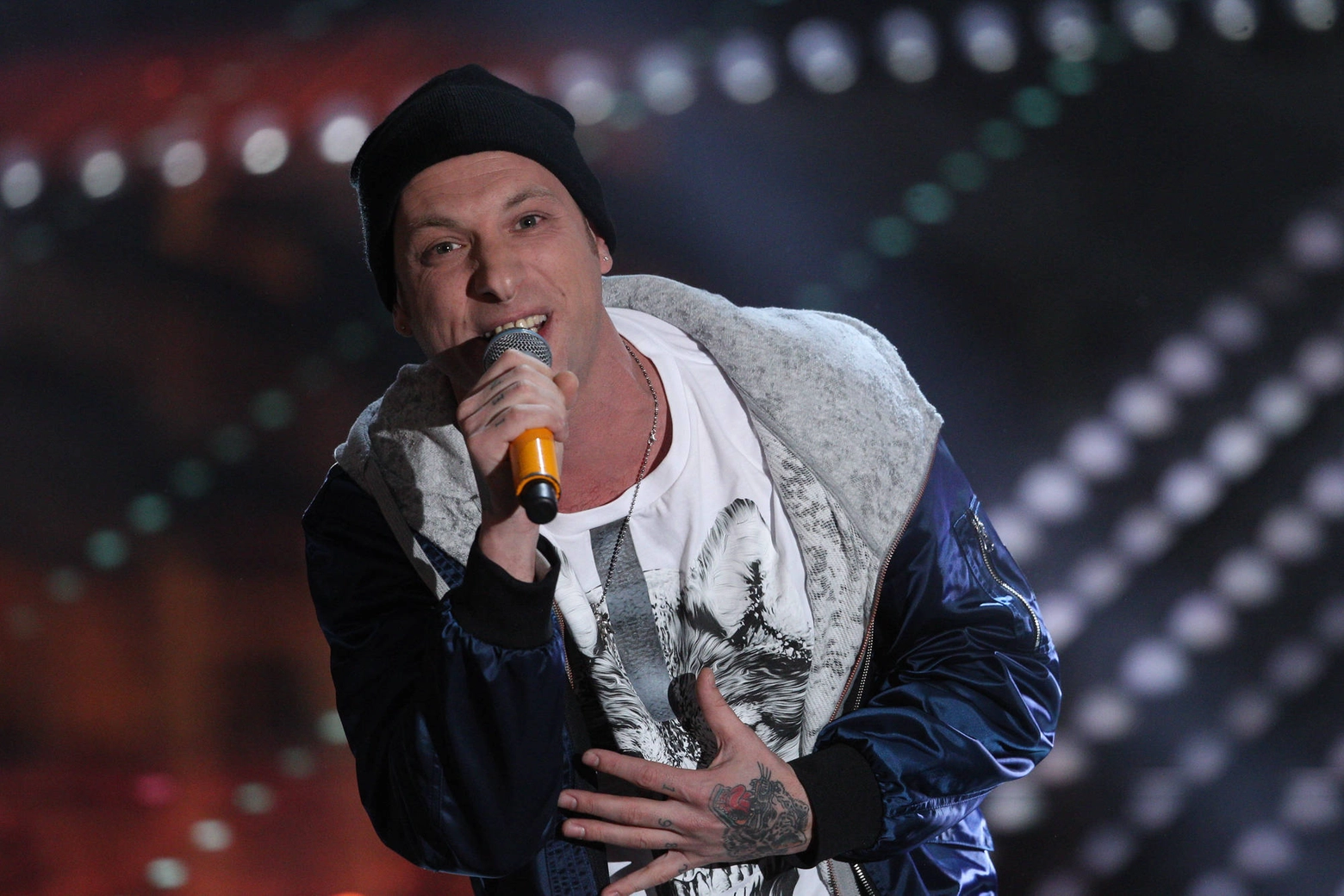 Clementino a Sanremo 2017 (Olycom)
