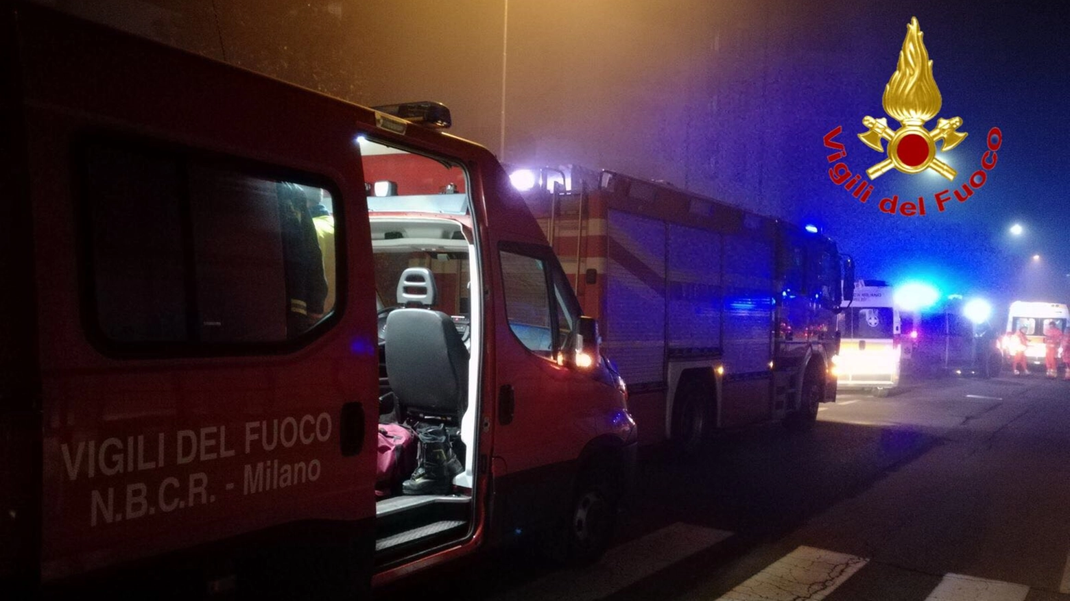 Vigili del fuoco in azione a Cassina de' Pecchi