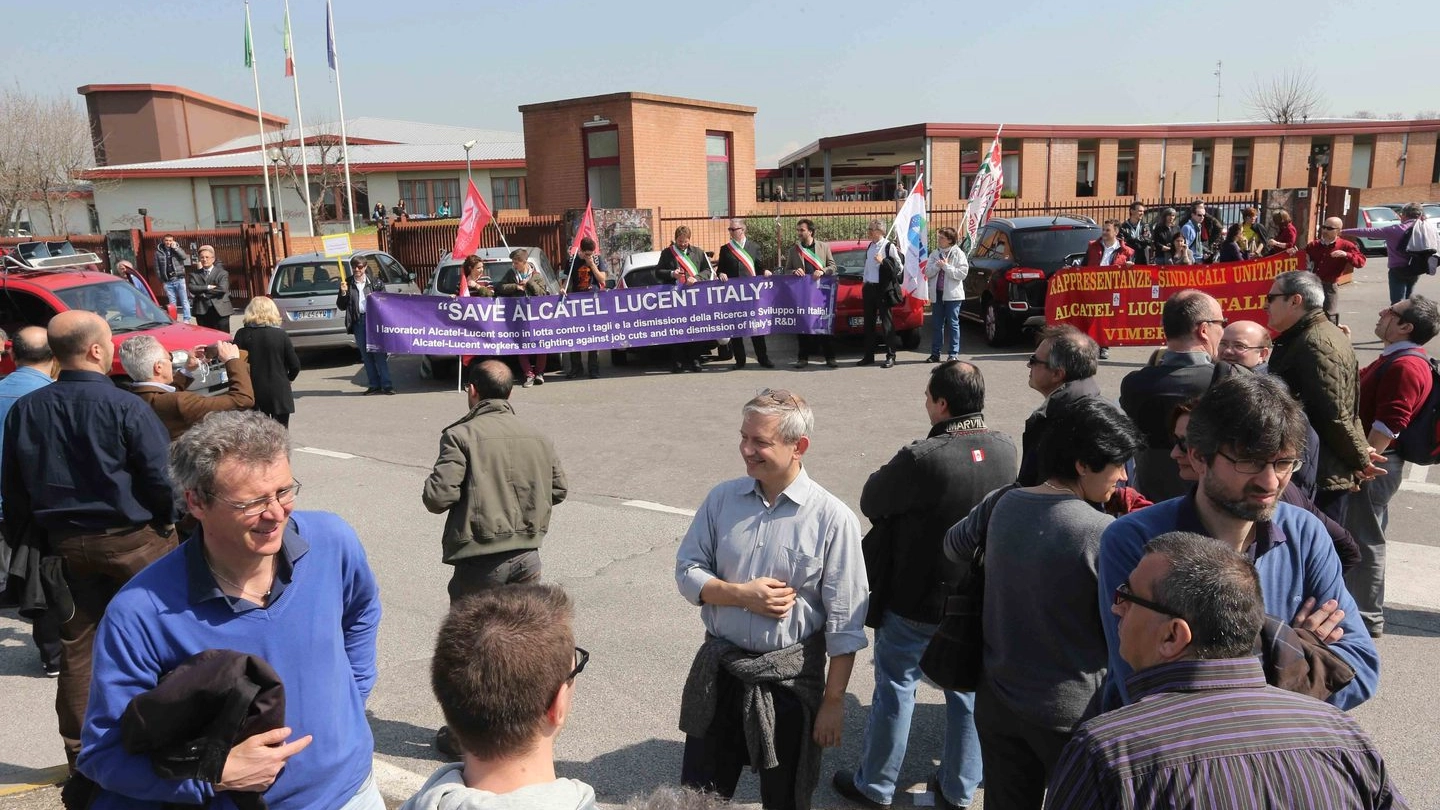 Un presidio di protesta dei lavoratori (Radaelli)