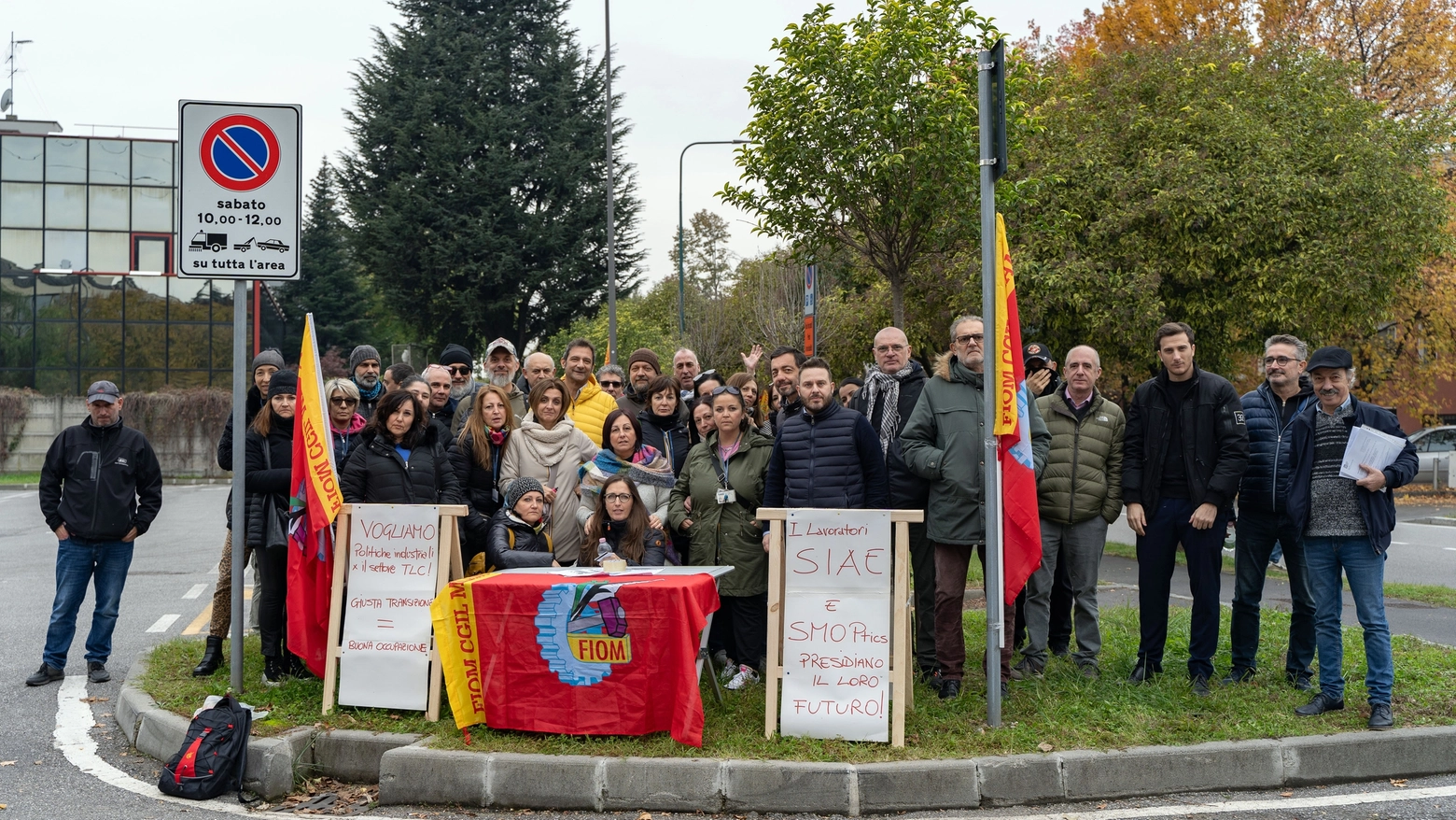 La manifestazione dei dipendenti Siae a Cologno