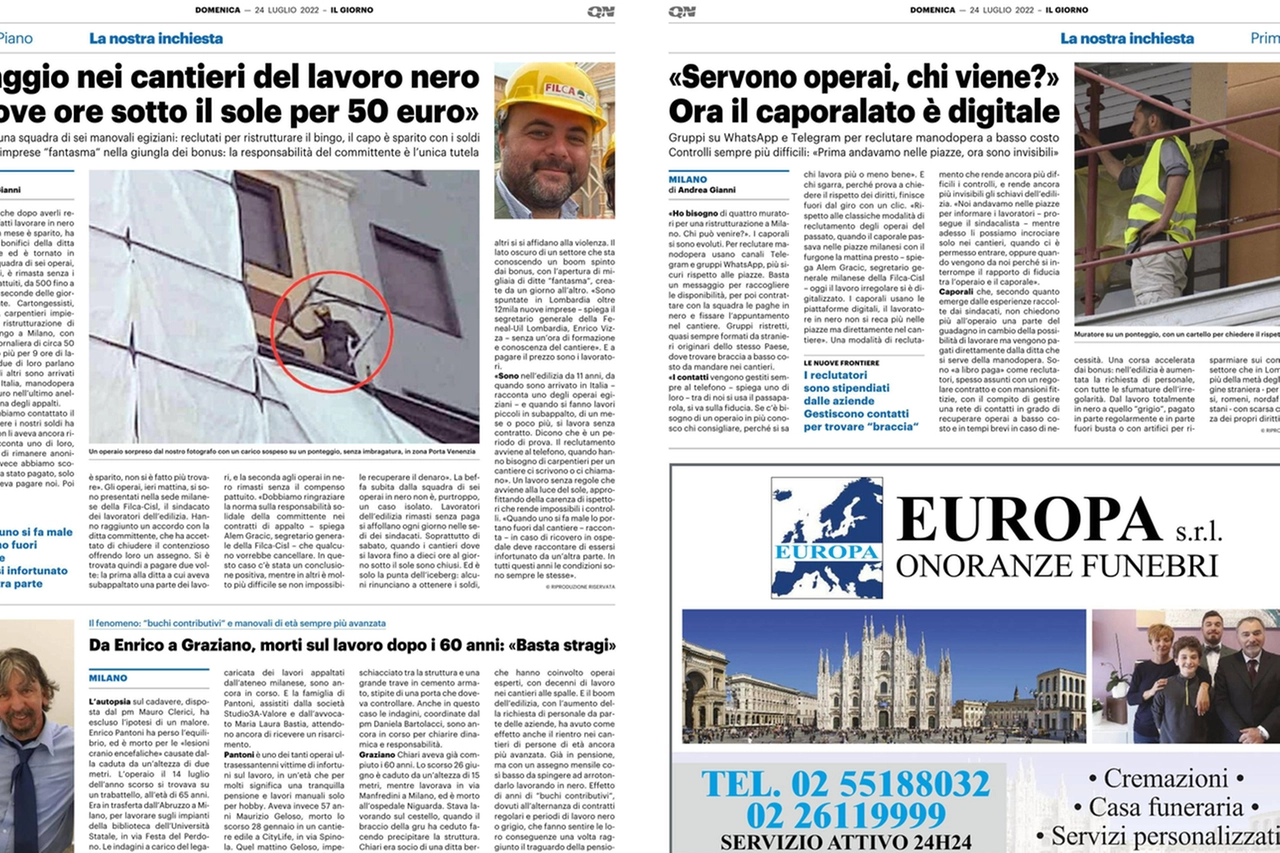Le prime due puntate dell’inchiesta dedicata da Il Giorno al mondo del lavoro