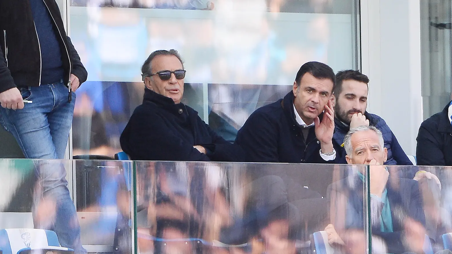 Massimo Cellino (a sinistra) durante Brescia-Bari