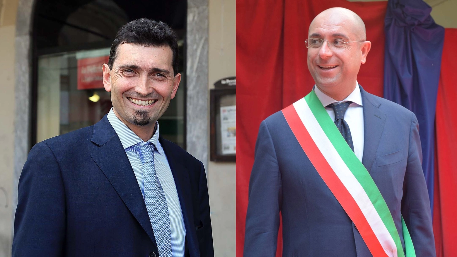A sinistra il sindaco di Vigevano Andrea sala, a destra il sindaco di Voghera Carlo Barbieri
