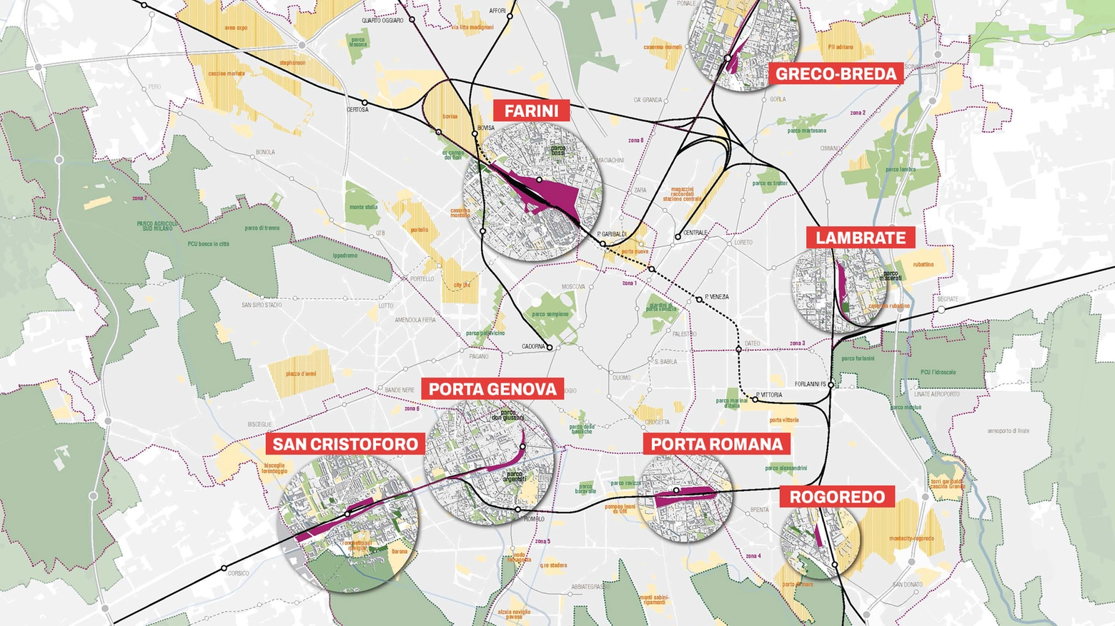 Gli scali milanesi inclusi nel progetto di rigenerazione urbana