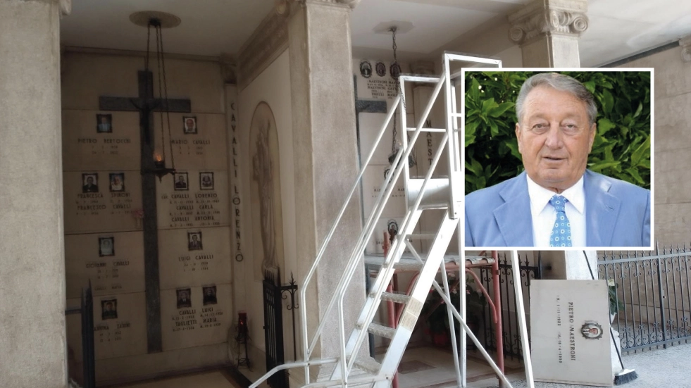 L'imprenditore Pietro Bertocchi e il luogo della profanazione L'imprenditore Pietro Bertocchi e il luogo della profanazione