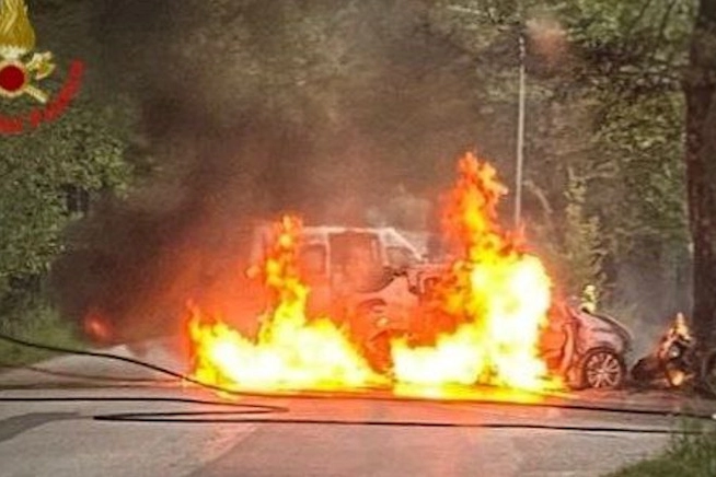 L'incidente a Bosisio Parini (foto dei vigili del fuoco)