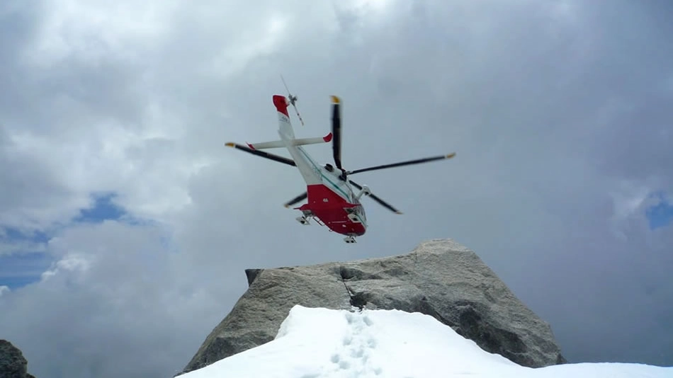 L'elicottero del soccorso alpino valdostano