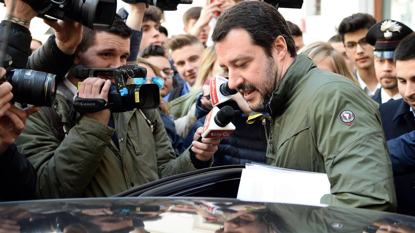 Matteo Salvini all'incontro con la stampa estera (LaPresse)