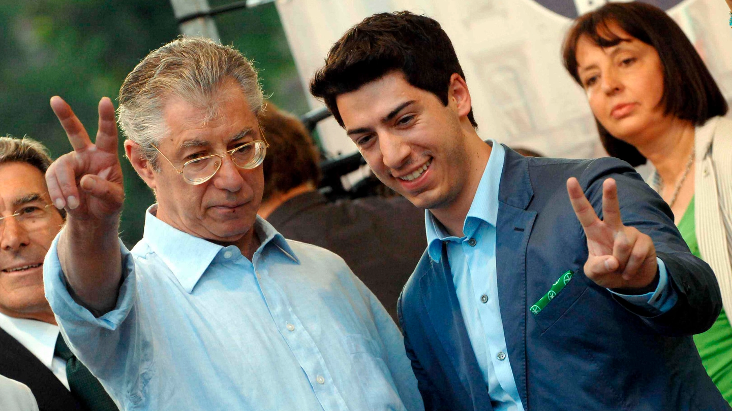 Umberto Bossi con il figlio Renzo