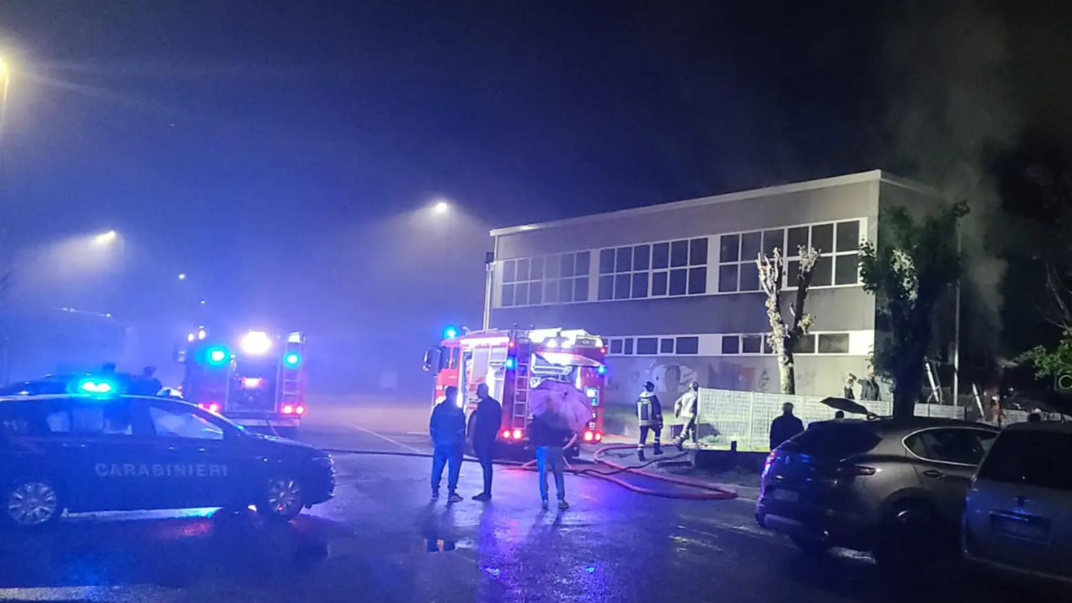 Regoledo di Cosio, incendio in palestra Regoledo di Cosio, incendio in palestra