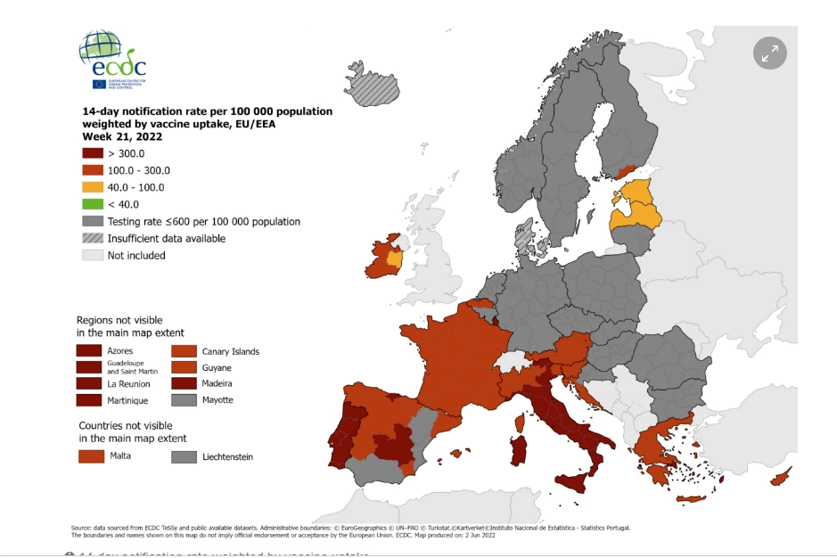 La mappa Ecdc aggiornata al 2 giugno