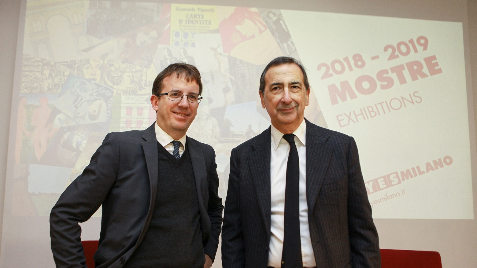 L'assessore Del Corno e il sindaco Sala presentano le mostre del 2018 a Milano (Newpress)