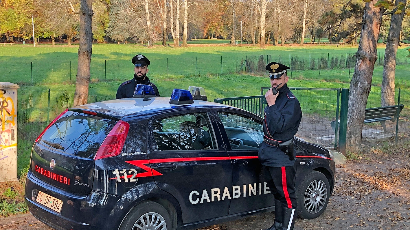 Carabinieri all'area cani di Rozzano