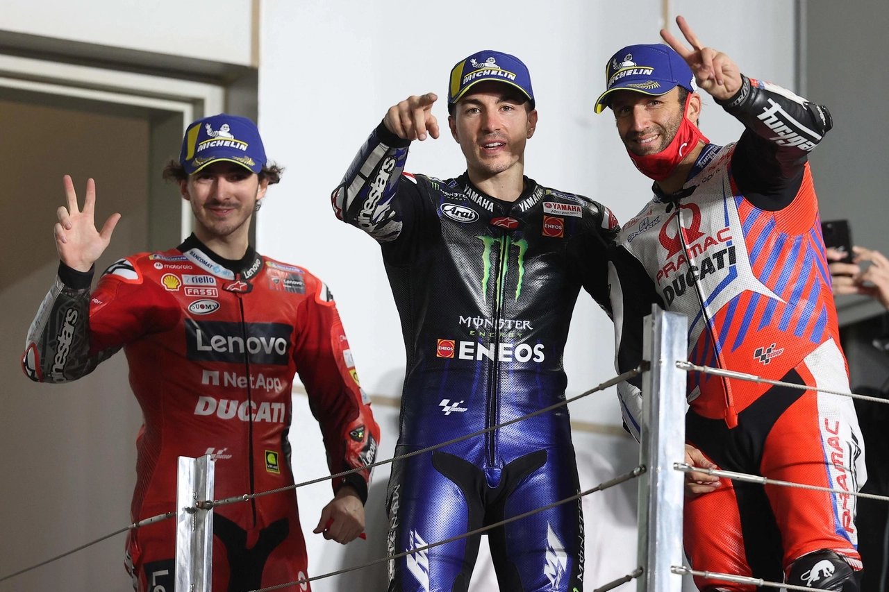 Francesco Bagnaia, Maverick Vinales e  Johann Zarco 