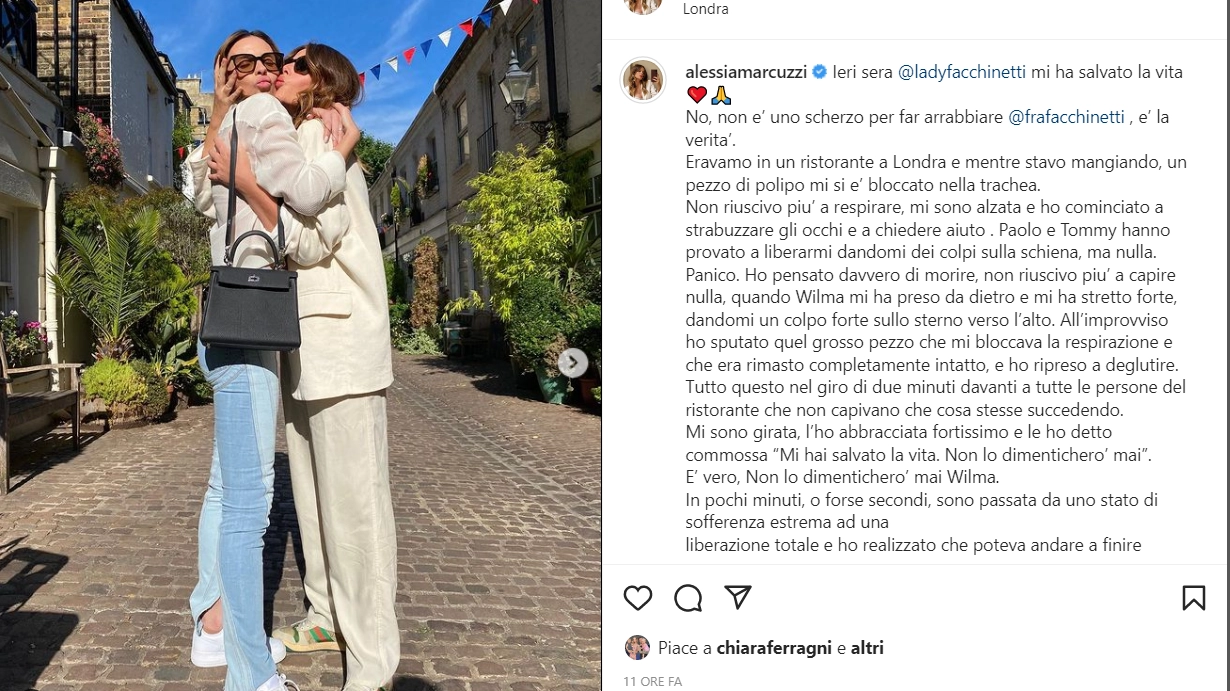 Alessia Marcuzzi e Wilma Faisson nel post su Instagram