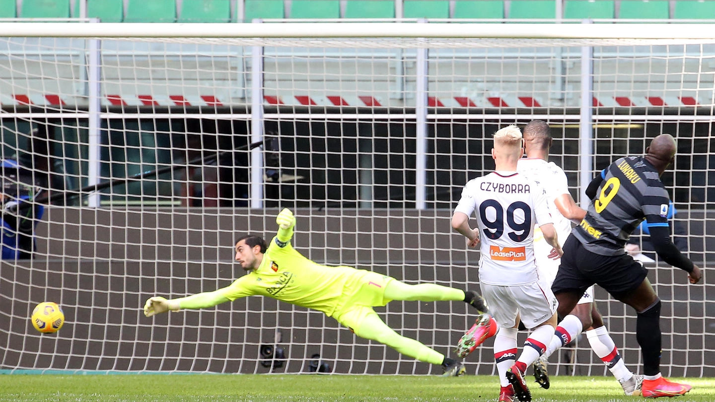 Inter, il gol di Lukaku contro il Genoa