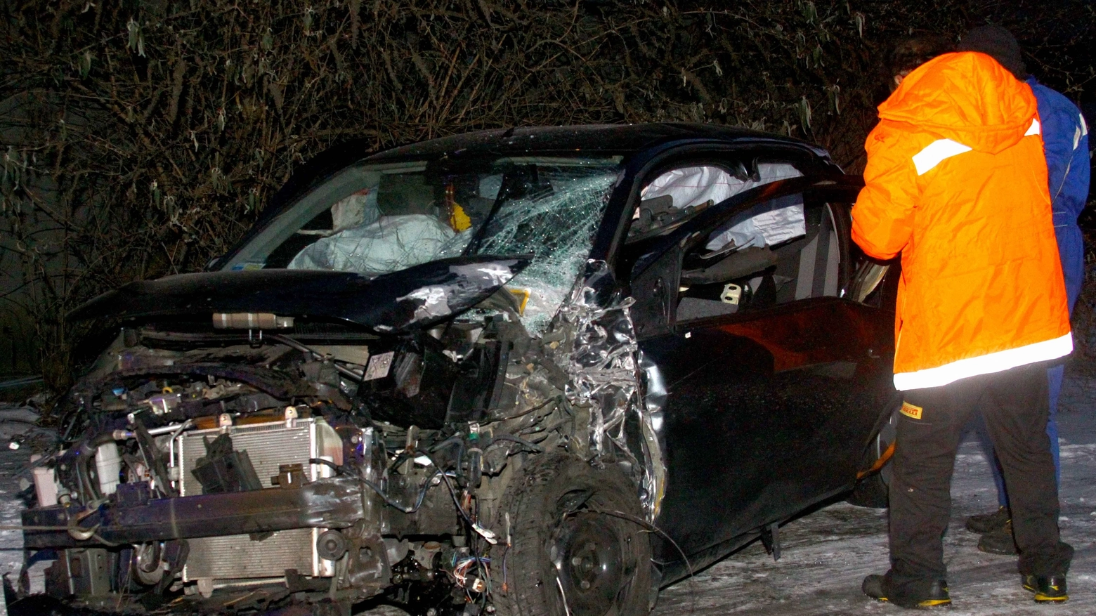 Talamona, una delle auto coinvolte nell'incidente (National Press)