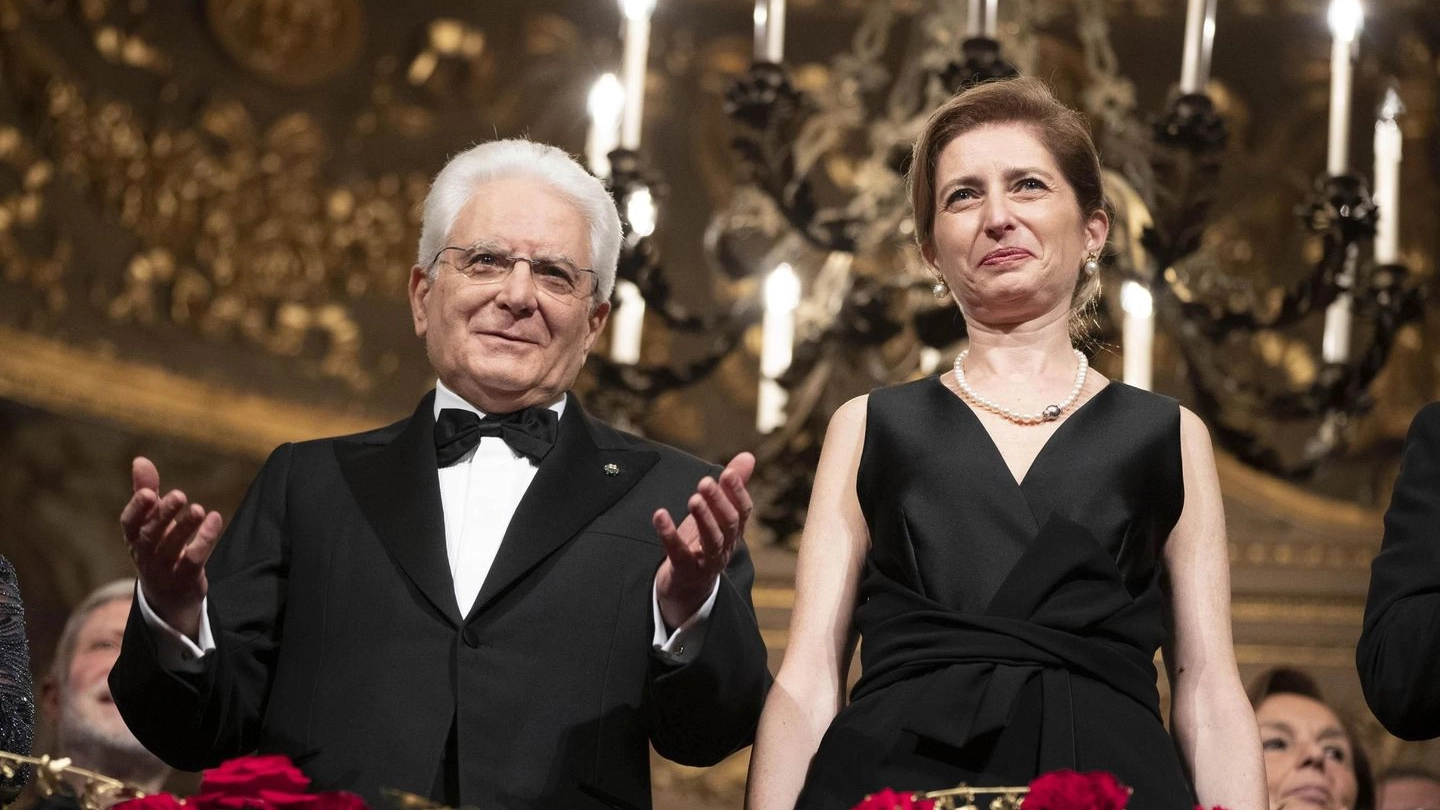 Sergio Mattarella e la figlia Laura alla Prima della Scala del 2019