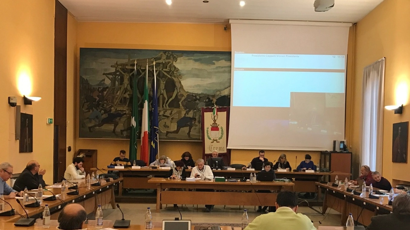 L’aula del Consiglio comunale di Crema 