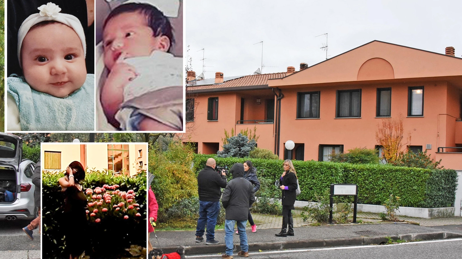 Una veduta dell'abitazione, Monia Bortolotti e le immagini dei piccoli Alice e Mattia Zorzi