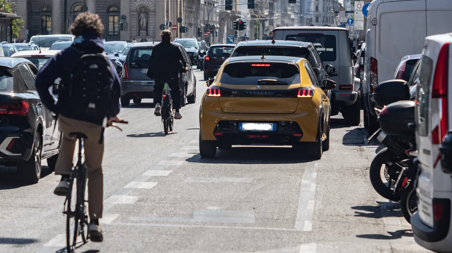 La pista ciclabile di corso Buenos Aires