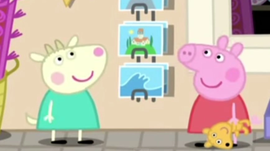 Un frame del cartone di Peppa Pig con l'amichetta Gabriella Capra