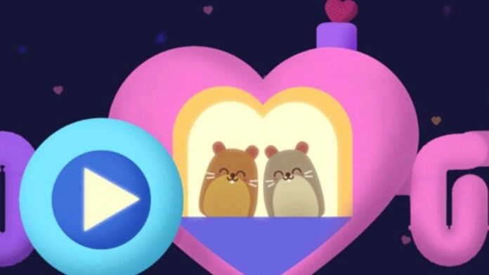 La coppia di criceti nel doodle di Google per San Valentino