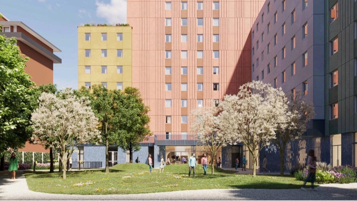 Il rendering dello studentato di via Milanese Il rendering dello studentato di via Milanese