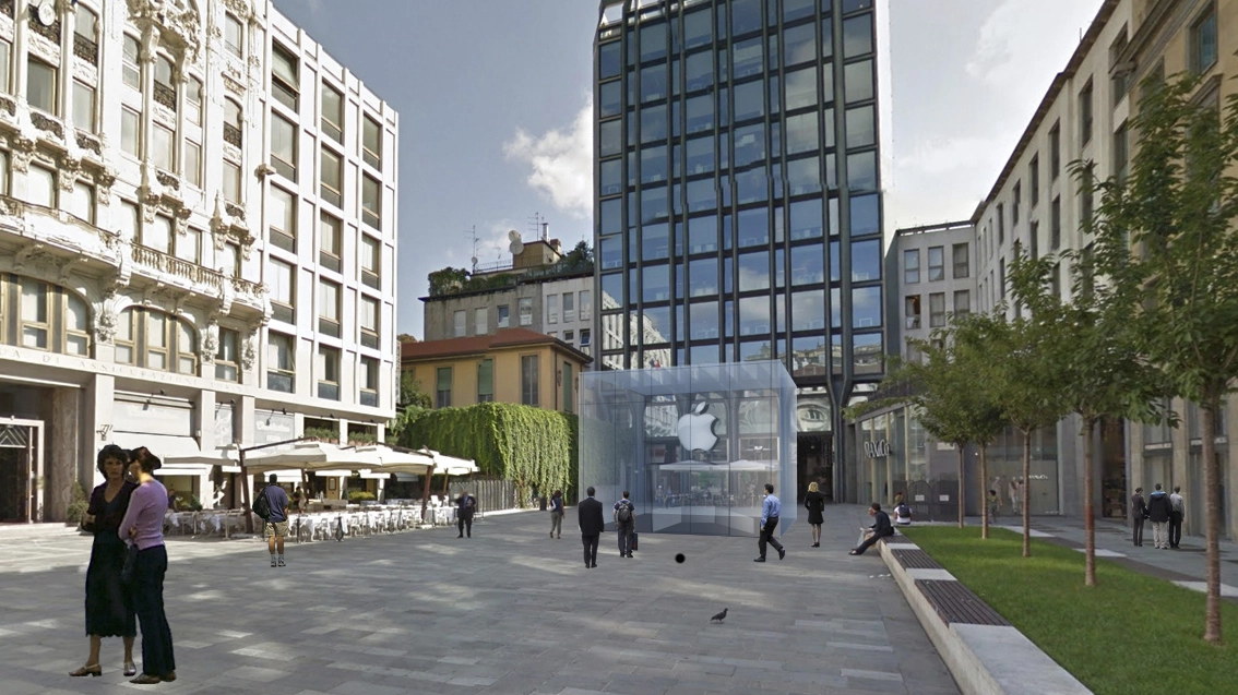 Piazzetta Liberty, il rendering del nuovo Apple Store