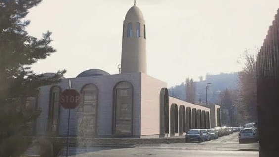 La simulazione della moschea che in una prima ipotesi di progetto era prevista su un’area diversa, in via Baioni