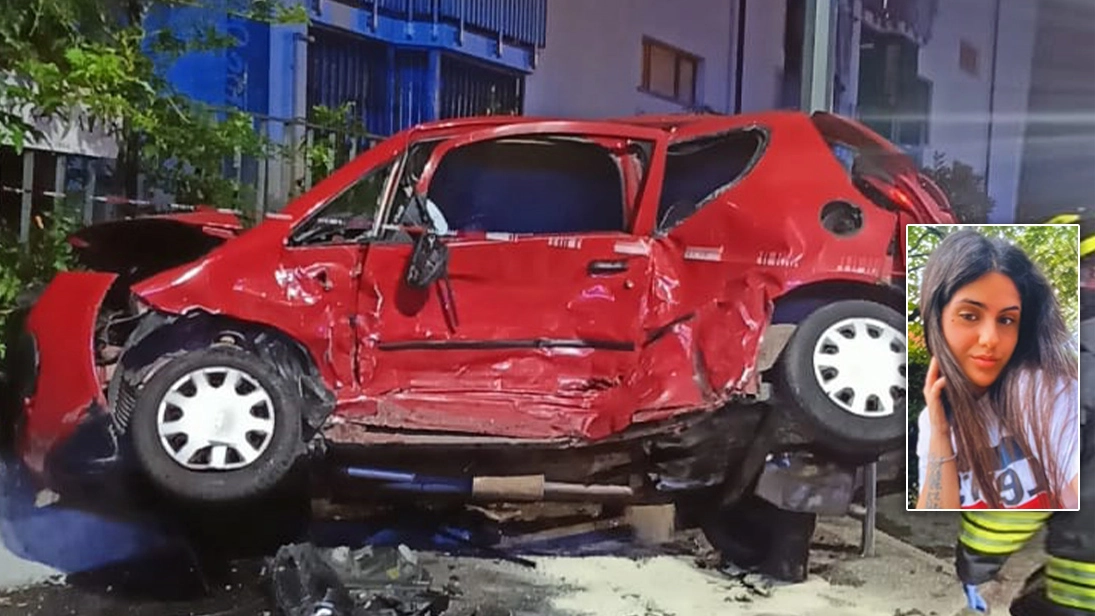 La Mitsubishi Colt su cui viaggiava Giorgia Daluiso e la giovane morta a 20 anni