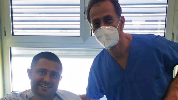 Filippo Zampagni, 38 anni, operato dall’équipe del dottor Marco Diena