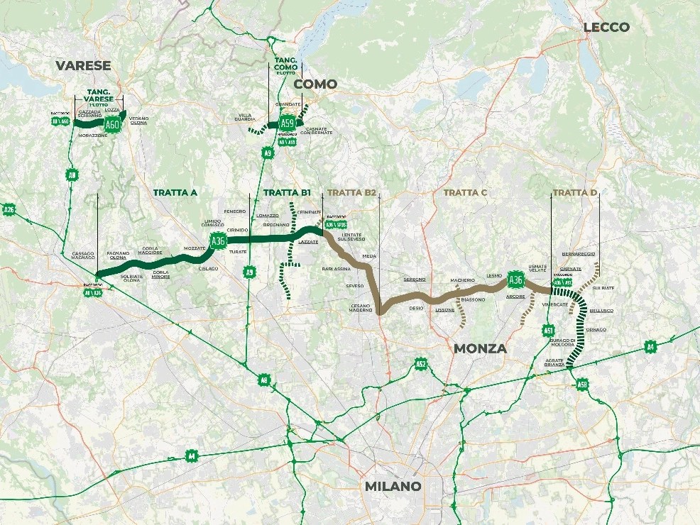 Autostrada Pedemontana Lombarda, nuove tratte B2 e C