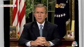 Il presidente Bush durante il discorso alla Nazione