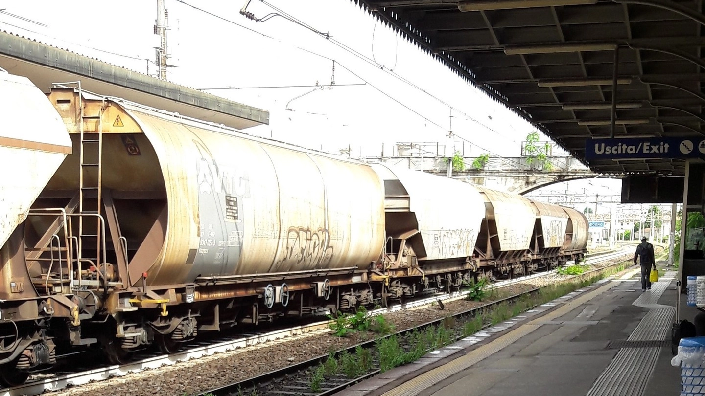 Il treno merci è rimasto bloccato allo scalo di Codogno