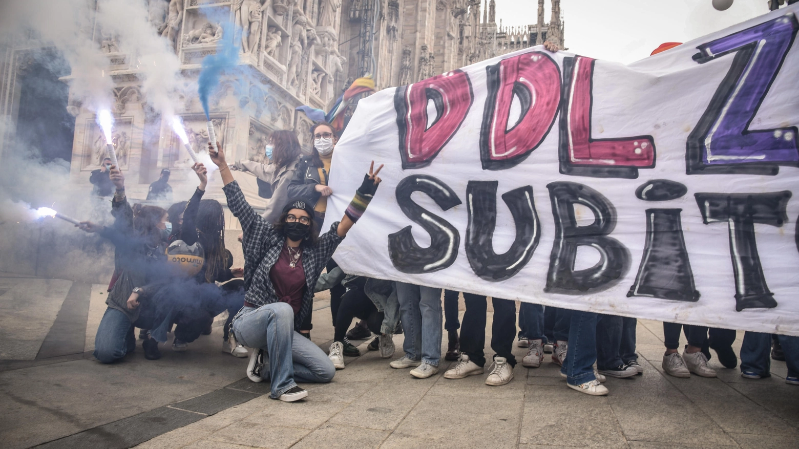 Manifestazione contro Ddl Zan: Salvini contestato in piazza