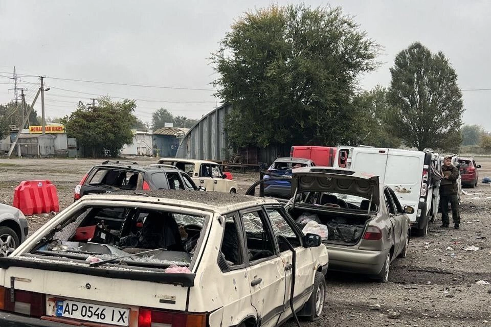 Il convoglio umanitario colpito in Ucraina (Twitter)