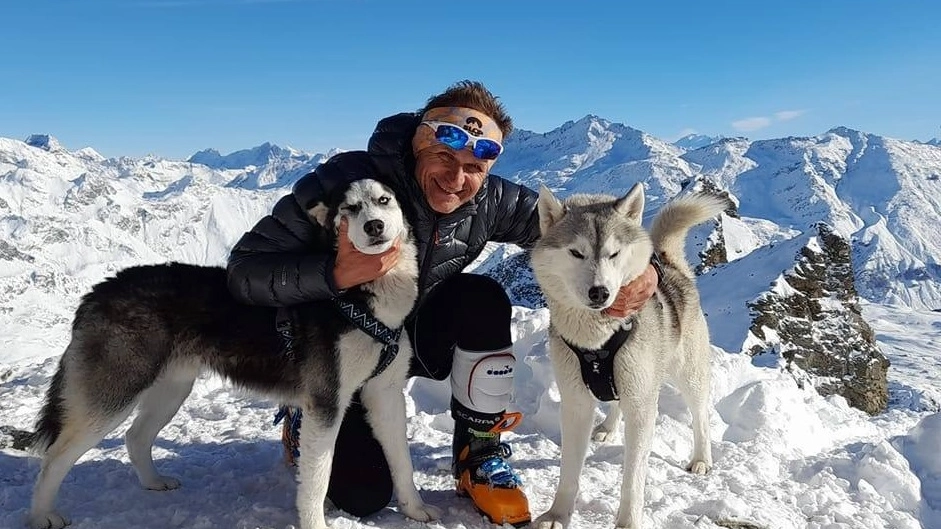 Michele Buga con i suoi amati husky