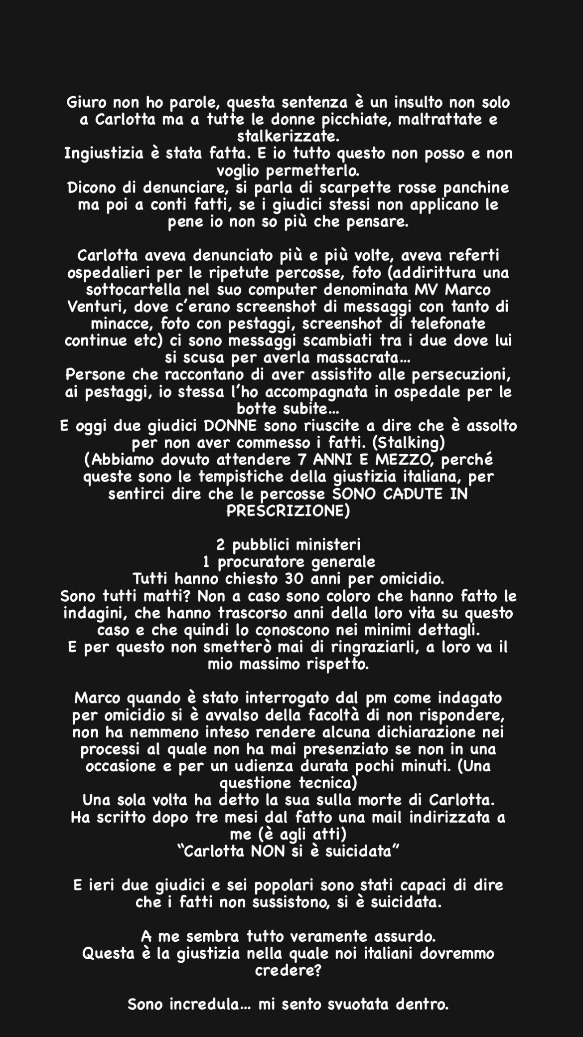 La storia Instagram pubblicata da Giorgia Benusiglio
