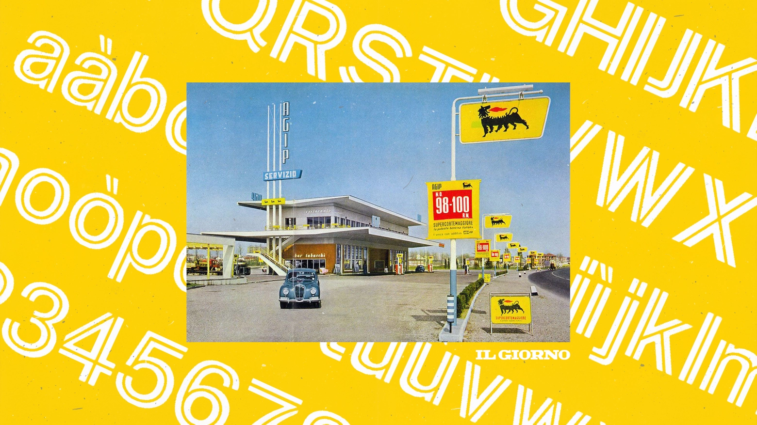 Un distributore dell'Agip degli anni Cinquanta