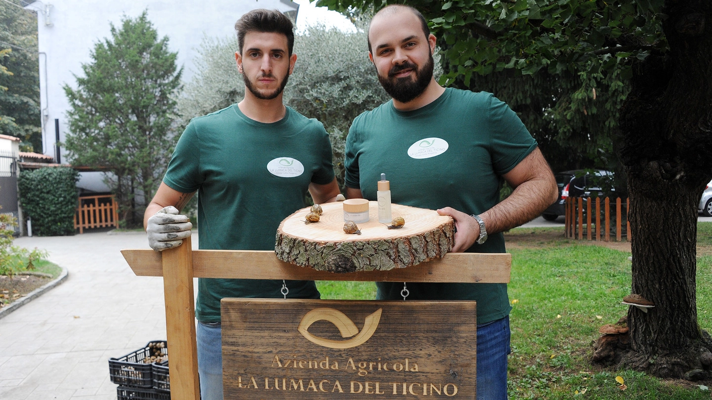 Ruggero Bottega e Jacopo Sada con le loro lumache