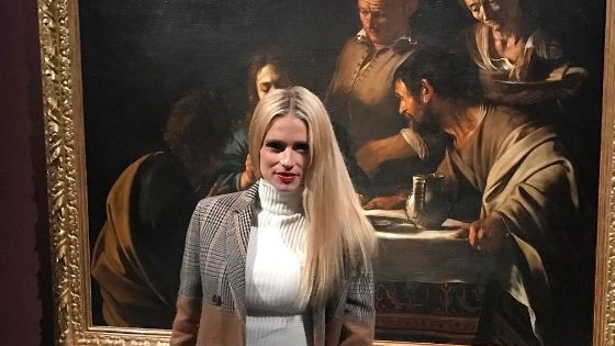 Michelle Hunziker alla Pinacoteca di Brera (Instagram)