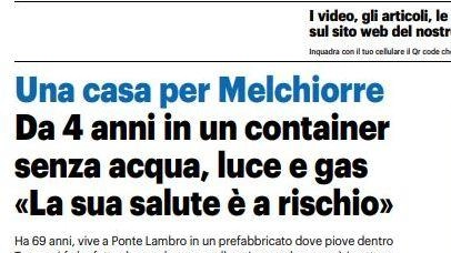 Dopo la segnalazione. Ci pensa la Croce Rossa. Ora Melchiorre ha un tetto e anche un piccolo lavoro
